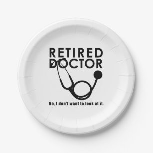 Assiettes En Carton Docteur retraité w Stethoscope et Sassy Funny Cit