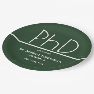 Assiettes En Carton Doctorat - Parti de la graduation verte