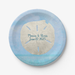 Assiettes En Carton dollar des sables sur océan à l'aquarelle