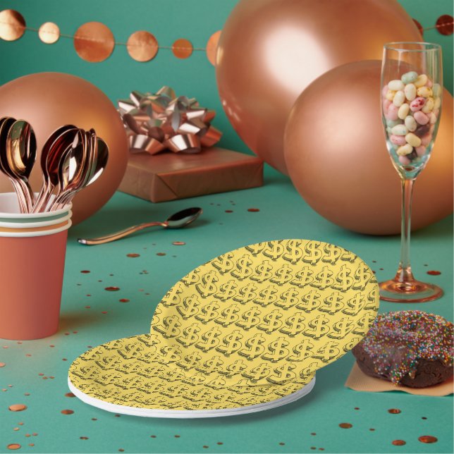 Assiettes En Carton dollar or (Multi)