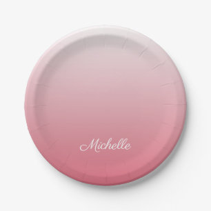 Assiettes En Carton Dôme personnalisé foncé rose saumon