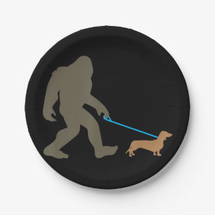 Assiettes En Carton Don de chien Bigfoot Walking Dachshund