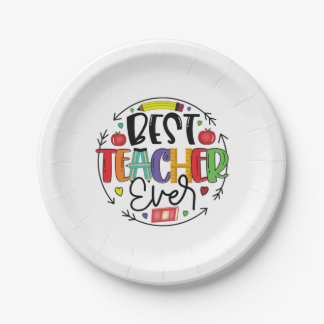 Assiettes En Carton Don de l'enseignant Meilleur enseignant jamais