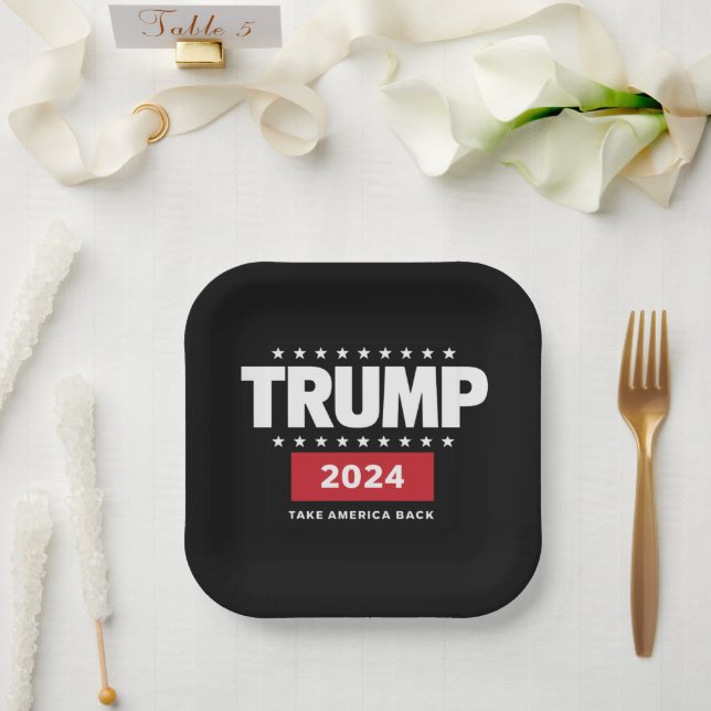 Assiettes En Carton Donald Trump 2024 redonne l'élection américaine (Mariage)