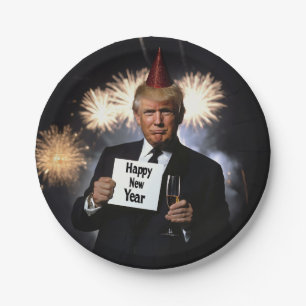 Assiettes En Carton Donald Trump célèbre le style du Nouvel An