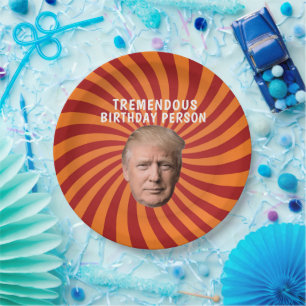 ASSIETTES EN CARTON DONALD TRUMP FUNNY ANNIVERSAIRE PLAQUES DE PAPIER