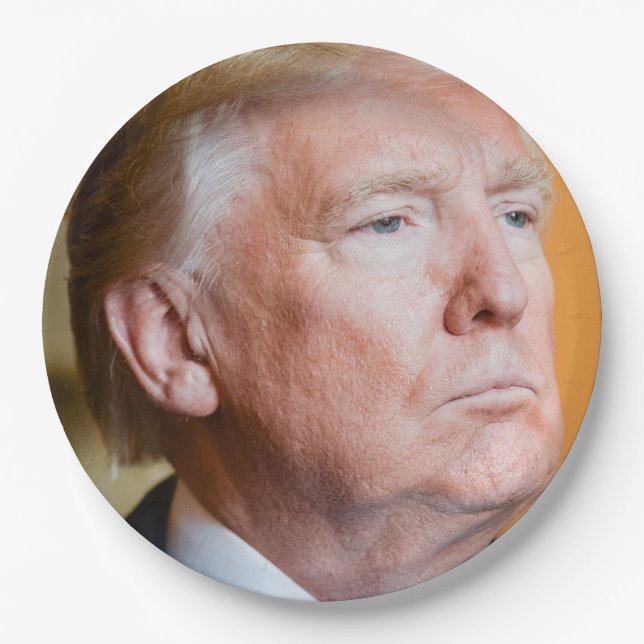 Assiettes En Carton Donald Trump Portrait (Devant)