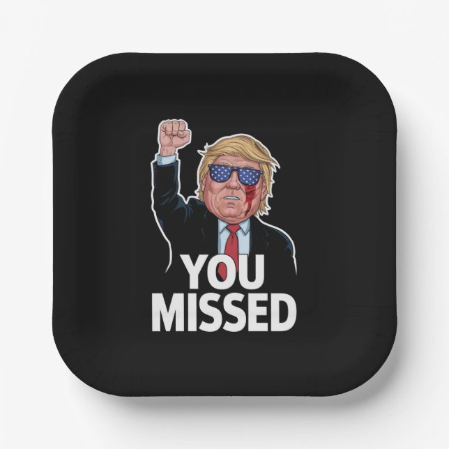 Assiettes En Carton Donald Trump vous a manqué (Recto)