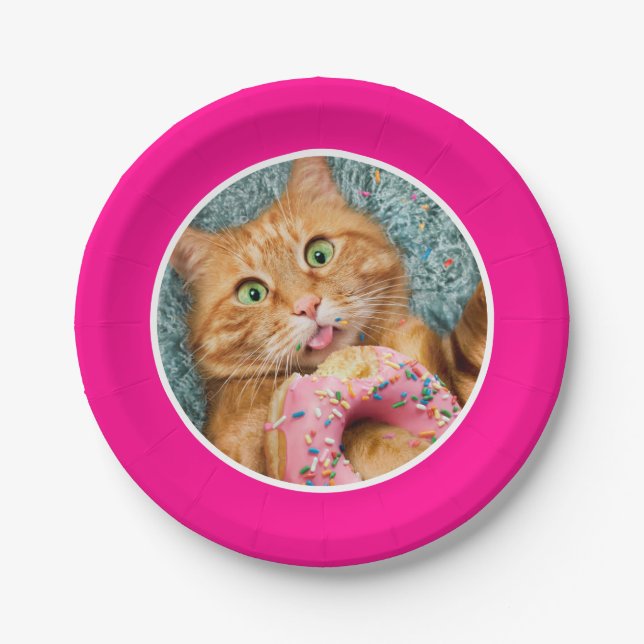 Assiettes En Carton Donateur mangeant des chats (Devant)