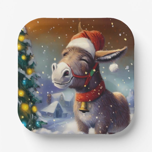 Assiettes En Carton Donkey de Noël 1 (Recto)
