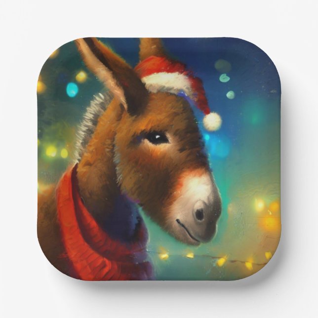Assiettes En Carton Donkey de Noël 3 (Recto)