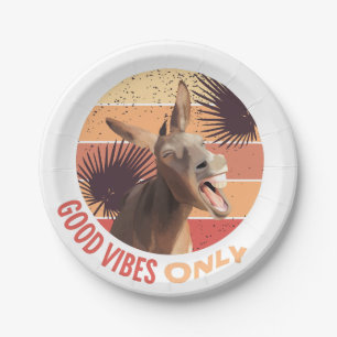Assiettes En Carton Donkey hurlant - Good Vibes seulement