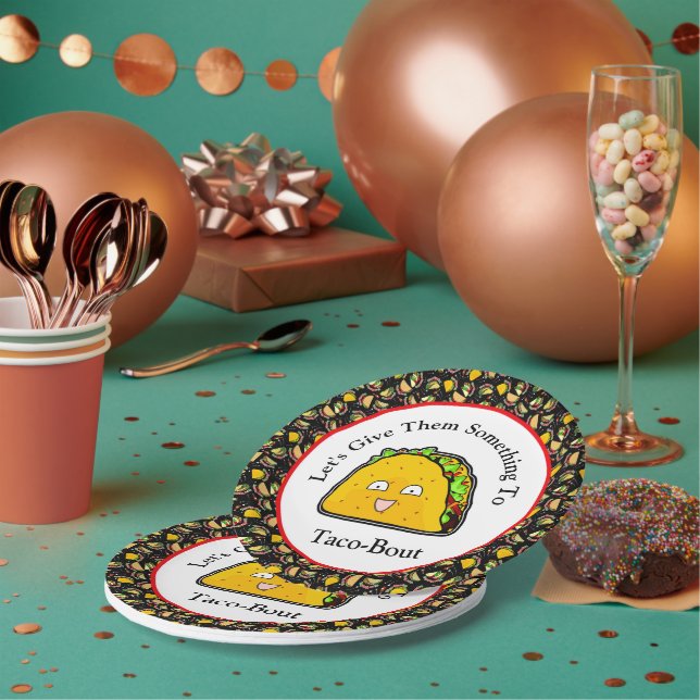 Assiettes En Carton Donnons-Leur Quelque Chose À Taco-Bout (Multi)