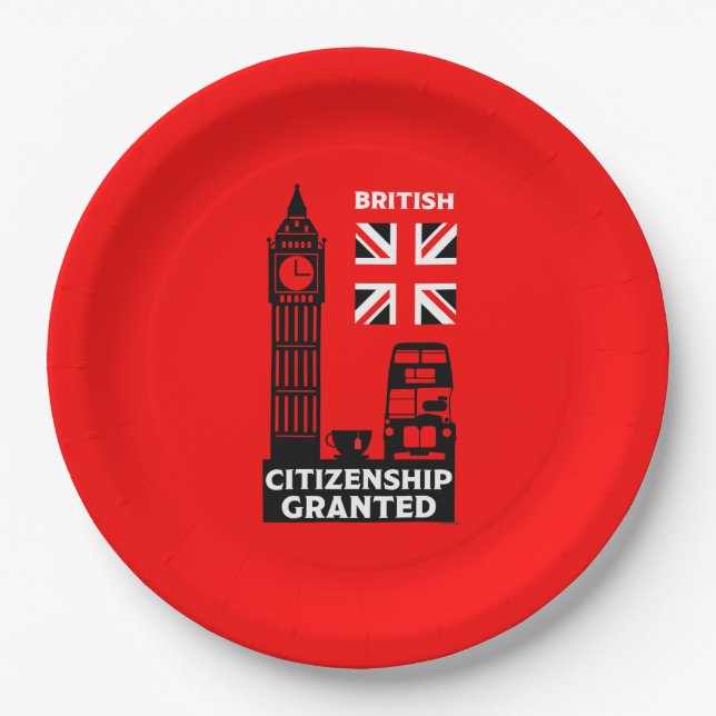 Assiettes En Carton Dons de citoyenneté britannique (Devant)
