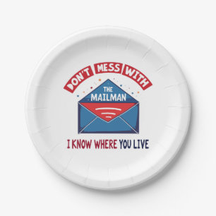 Assiettes En Carton Dont Mess avec l'Humour Mailman