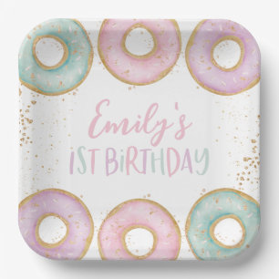 Assiettes En Carton Donut 1er Anniversaire Plaques papier personnalisé
