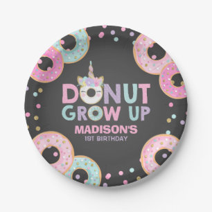 Assiettes En Carton Donut Birthday Party Papier Plaque Donut & Unicorn