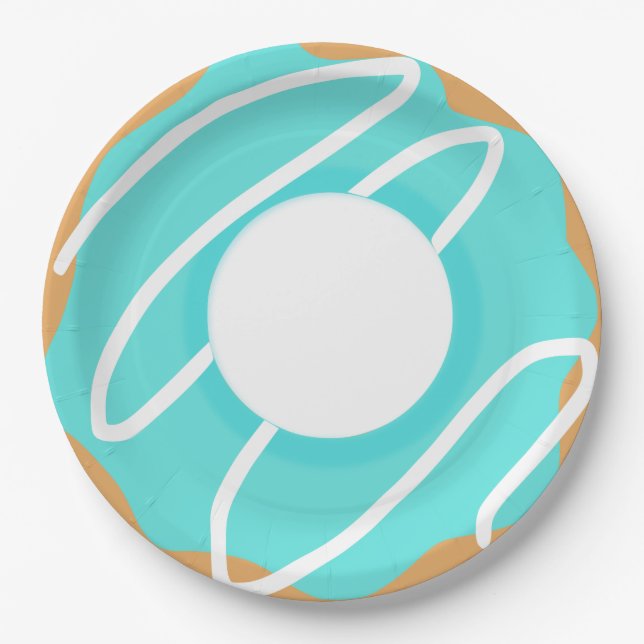 Assiettes En Carton Donut bleu (Devant)