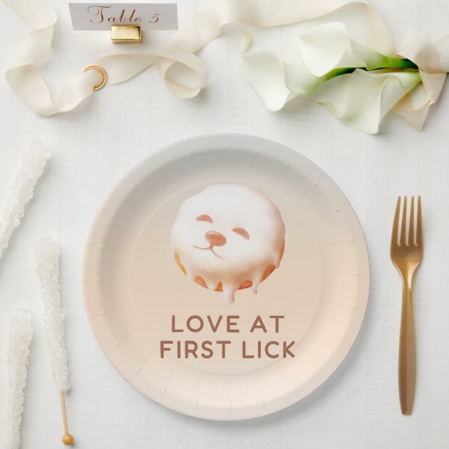 Assiettes En Carton Donut Dream: Glazed Smile Pup  (Mariage)