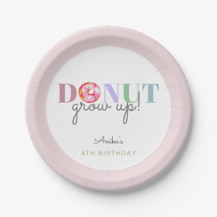 Assiettes En Carton Donut Grow Up Anniversaire mignonne Pastel doughnu