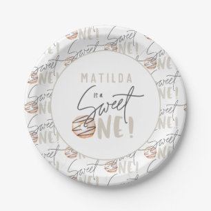Assiettes En Carton Donut sucré un 1er anniversaire fête