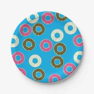 Assiettes En Carton Donuts Doughnut colorée1er Anniversaire Thème de f