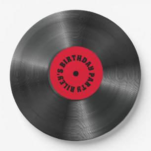Assiettes En Carton Dossier Vinyl Album personnalisé fête d'annivers