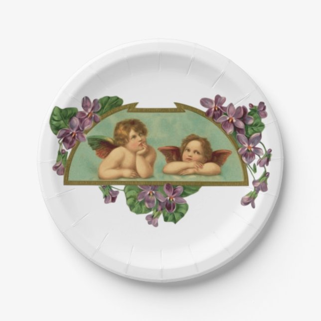 Assiettes En Carton Double Angels (Devant)