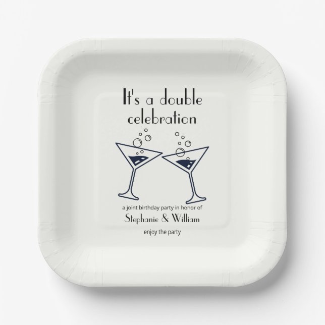 Assiettes En Carton Double blanche moderne célébrations Anniversaire c (Recto)