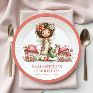 Assiettes En Carton Douce Fée 3ème Anniversaire Pastel Rose Floral Pap