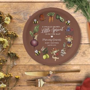 Assiettes En Carton Douce Fête de Naissance de Petit Germe Cultivé Loc