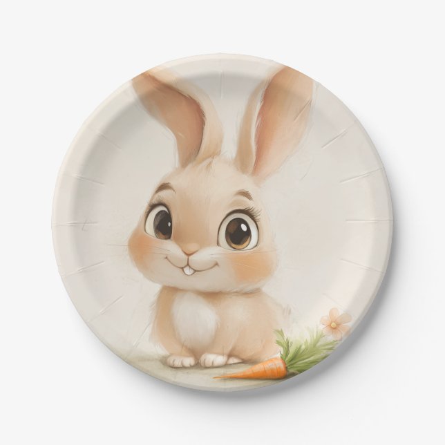 Assiettes En Carton Douce Lapin Joie Plaque en papier (Devant)
