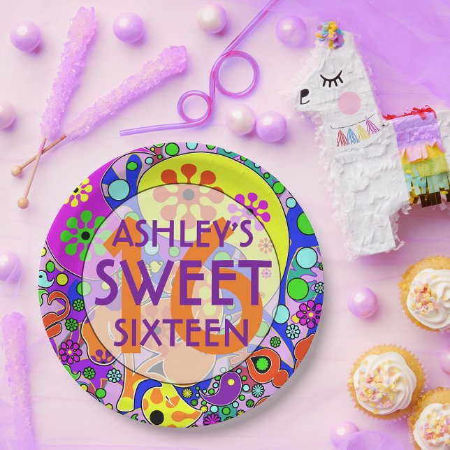 Assiettes En Carton Douceur colorée 16 Plaques de fête d'anniversaire (Créateur téléchargé)