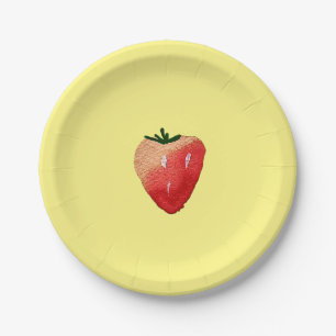 Assiettes En Carton Douceur fraise mignonne aquarelle de fruit mignon
