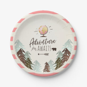 Assiettes En Carton Douche de fille de rose de voyage de plaques à