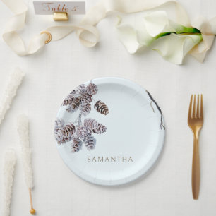 Assiettes En Carton Douche Icy Blue Winter personnalisée