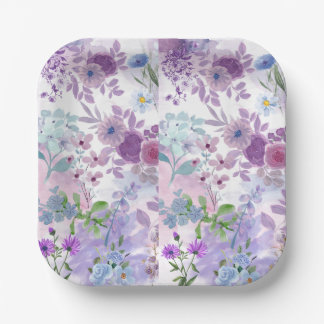 Assiettes En Carton Douche nuptiale violette fleur sauvage