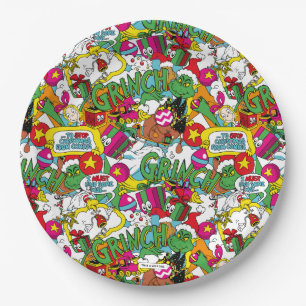Assiettes En Carton Dr. Seuss Grinch Motif Coloré