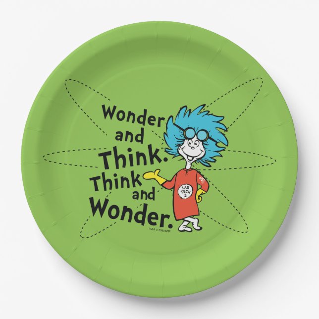 Assiettes En Carton Dr Seuss | Merveilleuse et réfléchis. Pensez et ét (Devant)