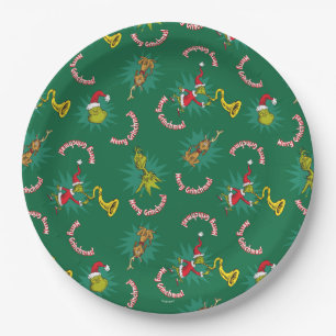 Assiettes En Carton Dr Seuss The Grinch Merry Grinchmas Motif