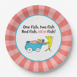 Assiettes En Carton Dr Seuss   Un poisson - Baby shower fille
