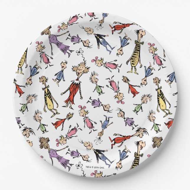 Assiettes En Carton Dr. Seuss Whoville Characters Festive Pattern (Devant)