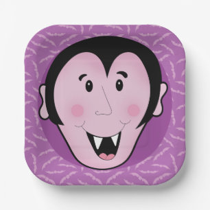 Assiettes En Carton Dracula Vampire chauve-chauve-souris violette Hall