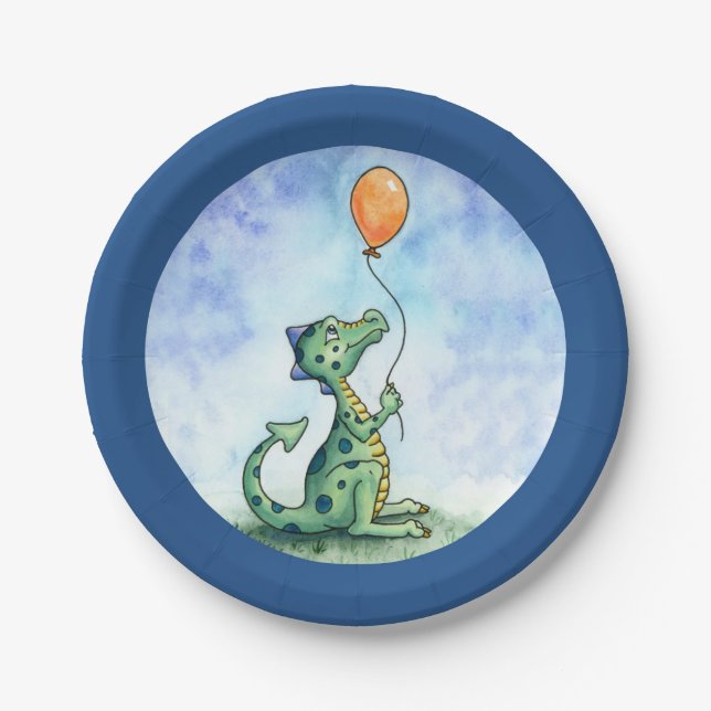 Assiettes En Carton Dragon 7" de ballon plaque à papier (Devant)