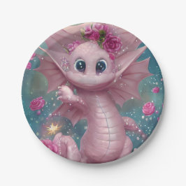 Assiettes En Carton Dragon Bébé Rose