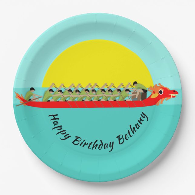 Assiettes En Carton Dragon Boat Racing (Devant)