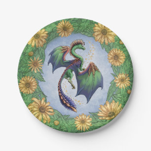 Assiettes En Carton Dragon d'été Imaginaire naturel