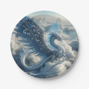 Assiettes En Carton Dragon Époustouflant Entouré de Nuages