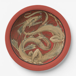 Assiettes En Carton Dragon Lore - Art Nouveau
