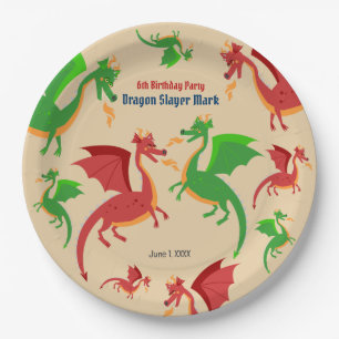 Assiettes En Carton Dragon Slayer Knight Boy fête d'anniversaire